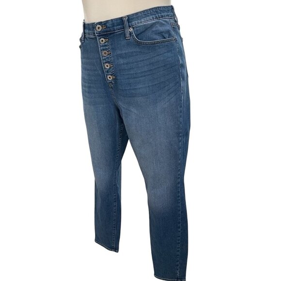 Torrid Sky High Skinny Button Fly Stretch Denim Jeans 22R Y2K Retro Clean Girl - Picture 9 of 11